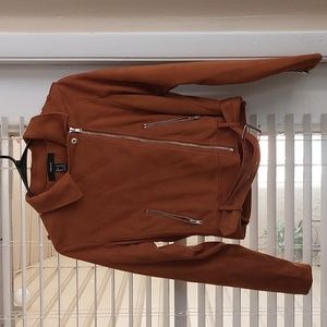 Forever 21 Brown Faux Suede Moto Jacket with Belt
